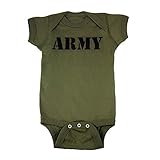 Mashed Clothing Baby Boys' Army Military Green Baby Bodysuit (Military Green, 6 Months)