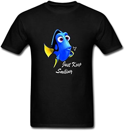 Uncle Tommy Amazing Finding Dory Nemo Keep Smiling Men Black T-Shirt Small
