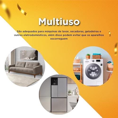 Pés Multiuso Almofadas Anti Vibração Máquina De Lavar Suporte Lava e Seca Geladeira Nivelador