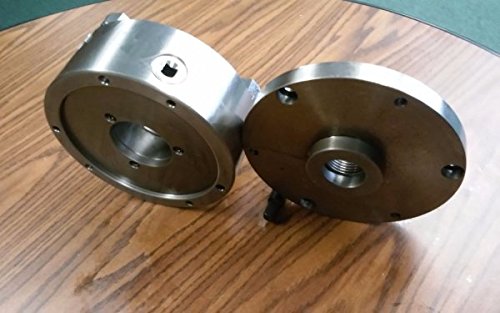 6" 3-JAW SELF-CENTERING LATHE CHUCK top & bottom jaws w. 1-1/2"-8 daptor plate - Thumbnail 3