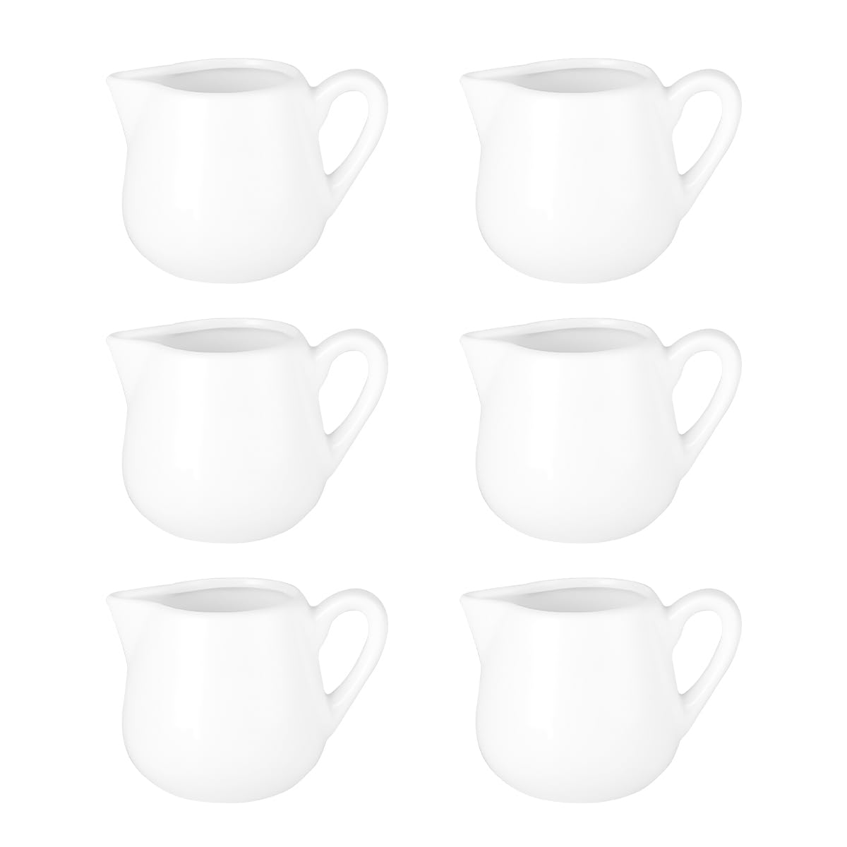 ZJIVQO 6PCS 80ml Small Milk Jug Mini Coffee Creamer Mini Milk Pitcher with Handle Sauce Storage Container Kitchen Pouring Coffee Cream Sauce Cup