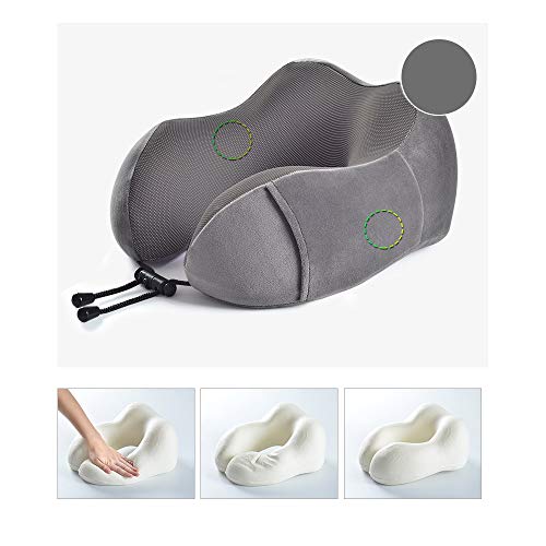 iKzan - Travel Pillow, 100% Memory Foam Neck Pillow with Carry Case, Eye Mask and Ear Plugs, Comfort - //medicalbooks.filipinodoctors.org