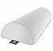 Knee Pillow for Back Pain - Half Moon Bolster Pillow - Provides Relief and Support for Sleeping on Side, Stomach or Back - Memory Foam Semi Roll Leg Pillow Wedge with Washable Organic Cotton Cover primary