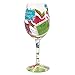 Designs by Lolita “Sister BFF” Hand-painted Artisan Wine Glass, 15 oz.