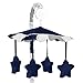 Sweet Jojo Designs Modern Navy and Gray Stripe Musical Baby Crib Mobile