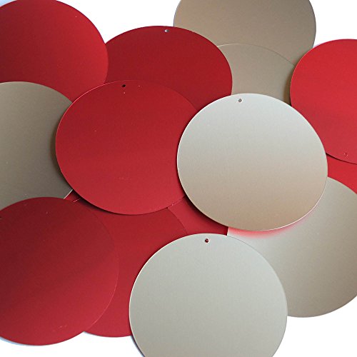 Sequin Gold Red Matte Silk Frost Round 2 inch Couture Paillettes. Made in USA.