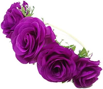Floral Crown Circlet Tiara Handmade Headband :A2 (Purple)