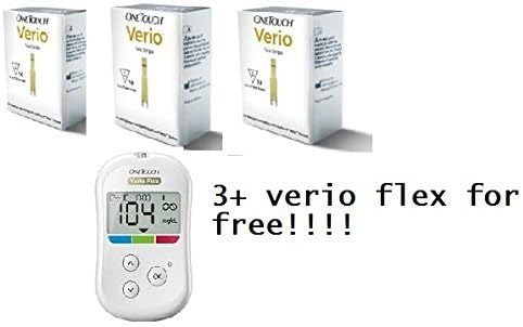 One Touch Verio 150ct Plus a Glucose Meter Verio Flex for free-20 Days DELIVERY