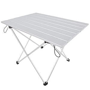 HERCHR Opvouwbare campingtafel, draagbare aluminium picknicktafel met opbergtas voor kamperen, picknick, Bbq, strand…