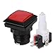 Red and Black 33 x 33mm Square Shape LED Illuminated Push Button Large Machinery 12V Switch Pack of 5