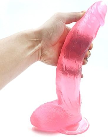 12 Inch BigDI-l-d-0,Huge-SizeDI-l-d-0 With Strong Suction Cup,Non-porous Non-Toxic (Clear Pink)