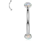 GAGABODY G23 Titanium Belly Button Rings for Women - Double Ball 14G Navel Rings Internally Threaded Curved Barbell Belly Piercing Jewelry