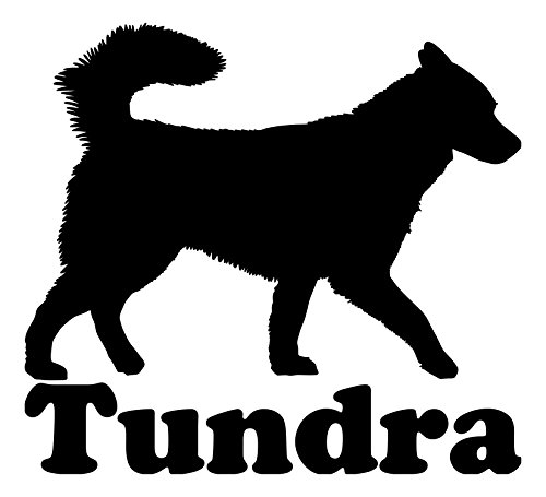 SIBERIAN HUSKY with Custom Name 5" x 4.5" Vinyl Decal Sticker - Malamute Spitz Dog - - GREY