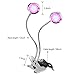 Dual Head 16W Led Plant Grow Light, 2 Level Dimmable Clip Grow Lamp Light with Flexible Gooseneck for Indoor Hydroponics Plants