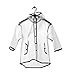 PERTTY Kids Rain Poncho Boys Raincoat Girls Durable Translucent Rain Cape, Outdoor Accessory for Travel, Picnic, Camping, Portable Rain Wear with Hat Hood Unisex for Children, Transparent (L)