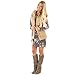 Xuan2Xuan3 Women Floral Print Long Sleeve Tunic Loose Casual Short Shirt Mini Dress