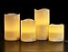Hayley Cherie® - Textured Real Wax Flameless Candles with Timer (Set of 4) - LED Candles 3, 4, 5, 6 inches Tall - Flickering Amber Flame - Battery Operated Pillar Candles – Large Unscented