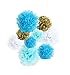 Treasures Gifted First Birthday Decorations for Boys Soccer or Baseball Party Supplies Little Man 1st Bday with Multi Blue and Gold Foil Banners Latex Balloons Backdrop Streamers