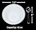 100 Heavyweight Elegant 12oz Plastic Disposable 7.5” Bowls & 100 Silver Plastic Spoons, Perfect for Salads, Desserts, Ice Cream, Soup, Catering, Weddings, Parties