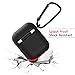 Silicone Cover for Apple AirPods 2 / 1 Charging Case, Crash Scratch Resistant Silicon Skin with Keychain for Air Pods Earbuds Case (Black)