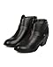 Soda Leatherette Round Toe Strapped Chunky Heel Bootie FD21 - Black