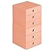 InterDesign 3-Drawer Storage Organizer for Cosmetics, Makeup, Beauty Products or Kitchen/ Office Supplies, Coral