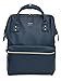 Kah&Kee Leather Backpack Diaper Bag with Laptop Compartment Travel School for Women Man (Navy, Medium)