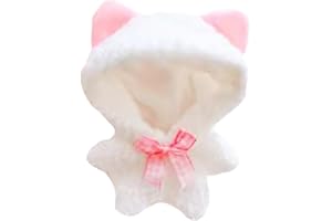 niannyyhouse 10cm Doll Clothes Onesies Rabbit Bear Dinosaur Elk Deer Bodysuit Plush Doll Accessories (White)