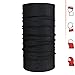 GOT 16-in-1 Headband [Solid] - Versatile Microfiber Sports Headwear - Running, Cycling, Yoga, Fishing - Breathable, Moisture Wicking - Works as Dust Mask, Neck Gaiter, Bandana, Helmet Liner (Black)