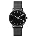 Charberry Unisex Classic Watches Quartz Dial Clock Analog Wrist Watch (Black)