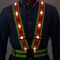 Tuvizo LED Reflective Vest with Lights. High Visibility Safety Reflector for Running or Cycling.