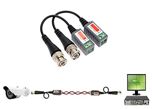 BNC Video Balun Transceiver Cable,Sageme Passive HD CVI/AHD/TVI Signal Transceivers 720P/1080P Single Channel for BNC Male Cable via CAT5/5E/6 Twisted Pair Transmitter for CCTV (4 Pairs /8 PCS)
