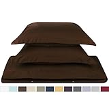Duvet Cover for a Duvet Insert Comforter, Queen Size, Brown Chocolate Solid Color, 100% Double Brushed Microfiber Fabric 1800 Series Luxury Bedding Collection, Hypoallergenic, Most Cozy Comfortable Bedroom Set on Amazon, Basic 3-Piece Set Includes Silky Soft Duvet Cover with Pillow Shams, Supreme Quality Bed Linen Sale by Nestl Bedding