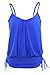 Aleumdr Womens Blue Retro Swimdress Swing Strap Tankini Swim Top Small