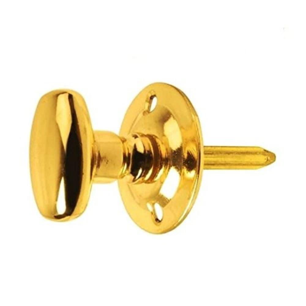 Merriway BH02015 63mm (2.1/2 inch) Oval Thumb Turn for Door Security Mortice Rack Bolt - Polished Brass Key Knob