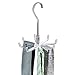 InterDesign Zia Tie and Belt Closet Organizer Hanger, Chrome/Clear
