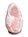 7 to 8 Inch Himalayan Salt Lamp Hand Carved, Natural Wood Base with Dimmer Control, 4-6 lbs, Mined From Himalayan Mountain Range, Beautiful Amber Color, 100% Authentic Himalayan Salt Lamp