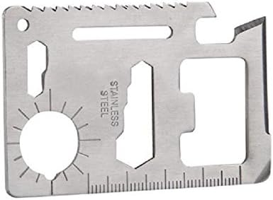 Multi-Purpose 11-in-1 Survival Tool Emergency Pocket Card Ruler Can opener Screwdriver Stainless Steel Outdoor Tool Kit -Blue Screen LLC