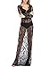 Yomoko Women Sexy Deep V-Neck Lace Maternity Photography Maxi Dress Black