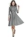 ANGVNS Women's Elegant Vintage 1940's 3/4 Sleeve Large Swing Official Plaid Slim Dress, Black/White Houndstooth, M