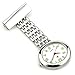 WZC Silver Luxury Quartz Stainless Steel Nurses Lapel Pin Watch - Luminous Hands WZC logo Pendant