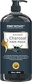 Activated Charcoal Hair Mask, 9 fl. oz. Restorative Hair Mask, Deep Conditioner for Damaged & Dry Hair, Promotes Natural Hair Growth, Nourishes Scalp, Removes Residue Buildup, Detangler& Sulfate Free