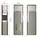 Torch Cigar Lighter Quad Flame Jet Lighter Butane Refillable Windproof with Cigar Punch Cutter Grey (No Butane prefilled)