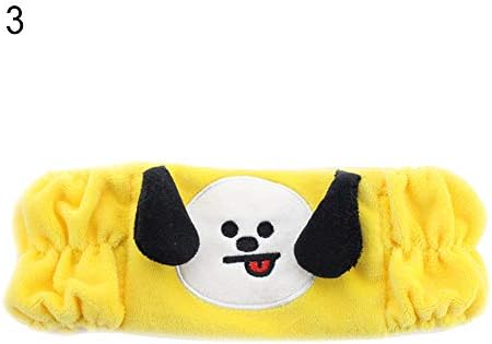 beiguoxu Exquisite Beautiful Convenient Eye-catching Kpop BTS BT21 Chimmy Tata Cooky Elastic Hairband Wash Makeup Cleansing Headband - 3#