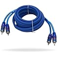 InstallGear 12ft Shielded 2 Male to 2 Male 2-Channel RCA Cable