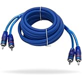 InstallGear 12ft Shielded 2 Male to 2 Male 2-Channel RCA Cable