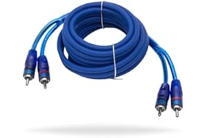 InstallGear 12ft Shielded 2 Male to 2 Male 2-Channel RCA Cable