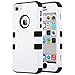 ULAK iPhone 5c Case Colorful Hybrid Hard Case Cover for Apple iPhone 5C with Clear Screen Protector and Stylus(White + Black)