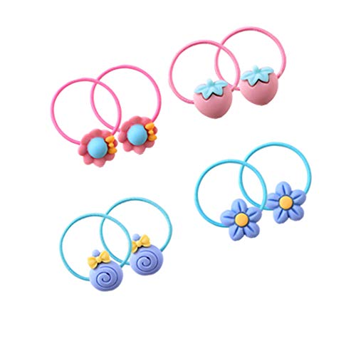 image for WillingTee 100pcs (50 Pairs) Mix Colors Girl's Elastic Hair Ties Soft 