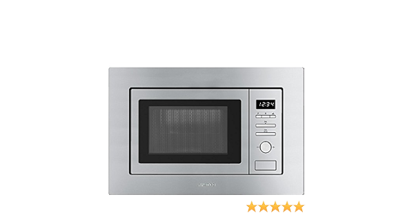 Smeg FMI017X Integrado - Microondas (Integrado, Microondas con grill, 20 L,  800 W, Botones, Giratorio, Acero inoxidable) : Amazon.es: Hogar y cocina